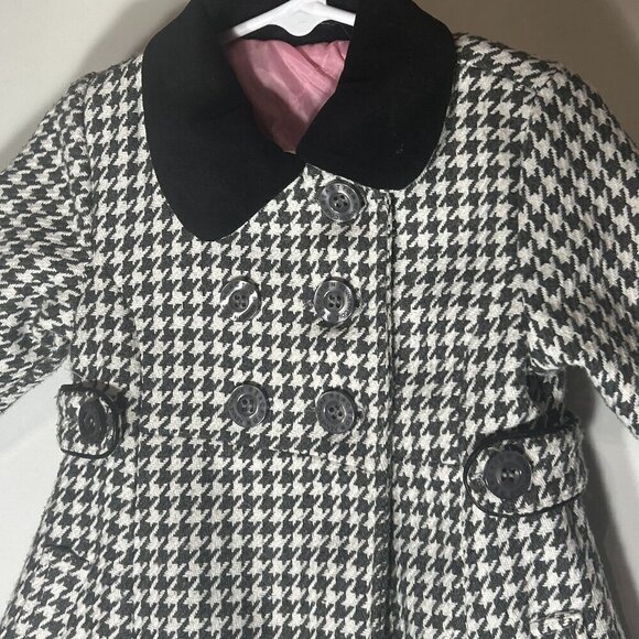 Kenneth Cole Reaction 12M SZ Vintage inspired Houndstooth Girls Winter Coat Clas - Picture 3 of 6
